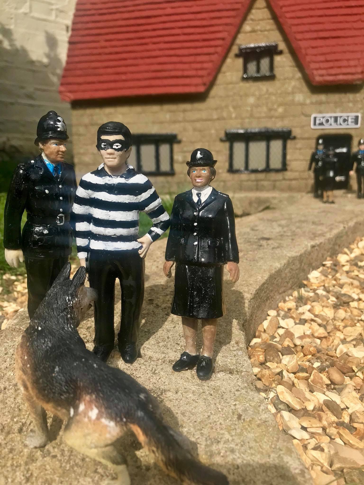 Police arresting robber